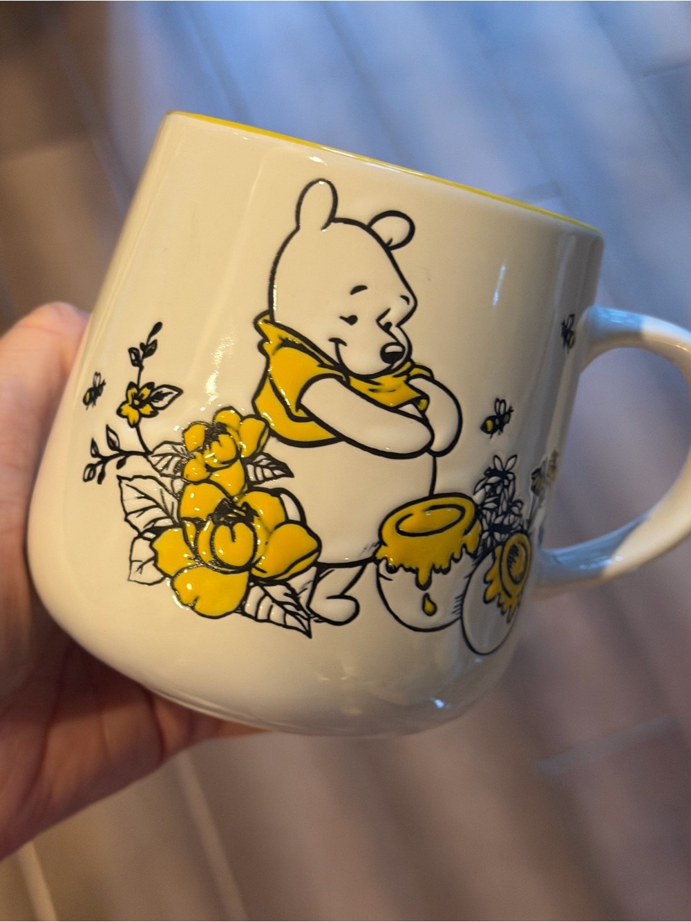 Yellow Winnie the Pooh Ceramic Mug - Classic Character Design.. Disney
